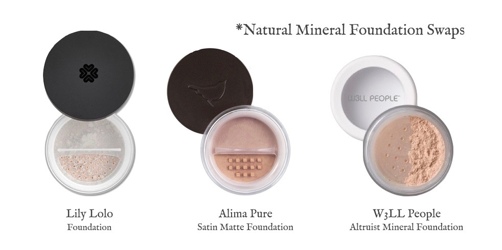 best natural mineral foundations: Lily Lolo, Alima Pure & W3LL People