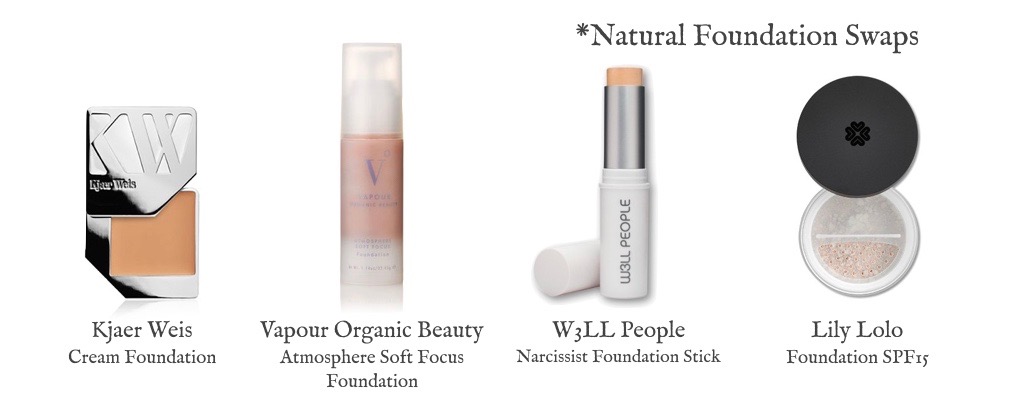 Four incredible natural makeup alternatives, if you're looking to go natural. Kjaer Weis, Vapour Organic Beauty, W3LL People + Lily Lolo.